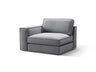 Pola Modulares 1-Sitzer Sofa Sitzelement, Linke Seite, aus Samt in Grau (Salvador 17), 103x118 cm von Micadoni – Bild 3