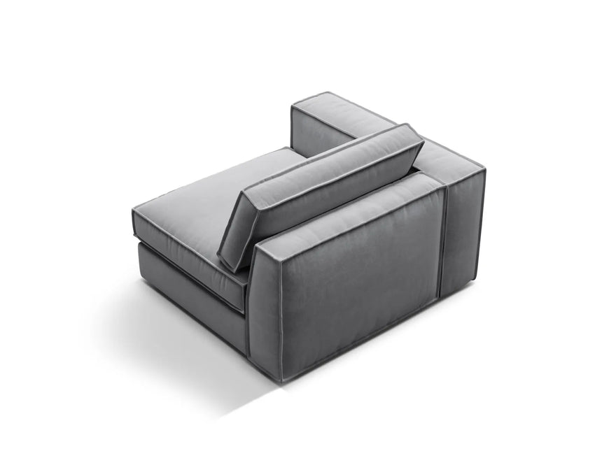 Pola Modulares 1-Sitzer Sofa Sitzelement, Linke Seite, aus Samt in Grau (Salvador 17), 103x118 cm von Micadoni – Bild 4