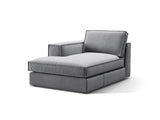 Pola Modulares 1-Sitzer Sofa Sitzelement, Linke Seite, aus Samt in Grau (Salvador 17), 103x158 cm von Micadoni – Bild 3