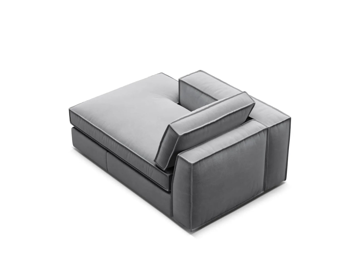 Pola Modulares 1-Sitzer Sofa Sitzelement, Linke Seite, aus Samt in Grau (Salvador 17), 103x158 cm von Micadoni – Bild 4