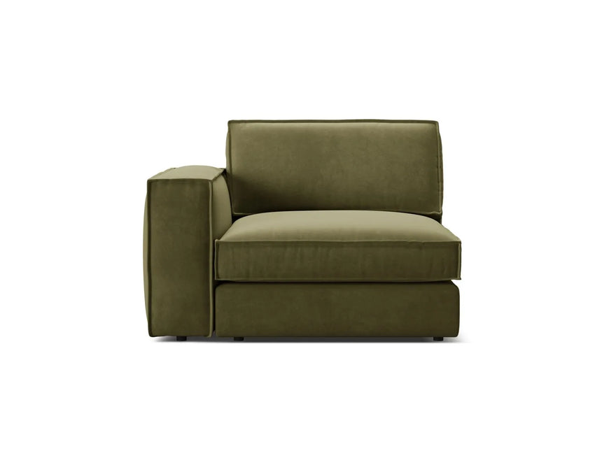 Pola Modulares 1-Sitzer Sofa Sitzelement, Linke Seite, aus Samt in Grün (Salvador 8), 103x118 cm von Micadoni – Bild 1