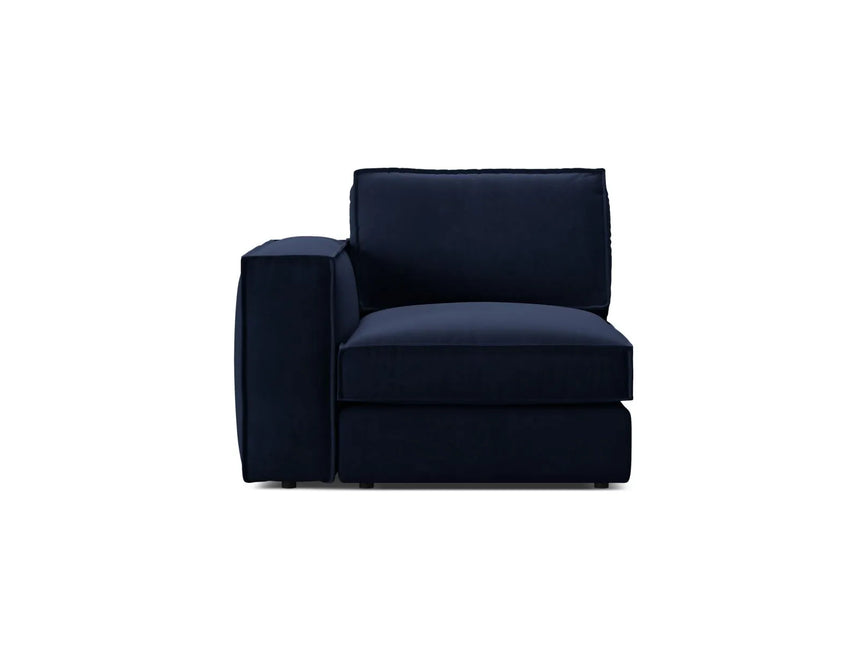 Pola Modulares 1-Sitzer Sofa Sitzelement, Linke Seite, aus Samt in Königsblau (Salvador 5), 103x103 cm von Micadoni – Bild 1