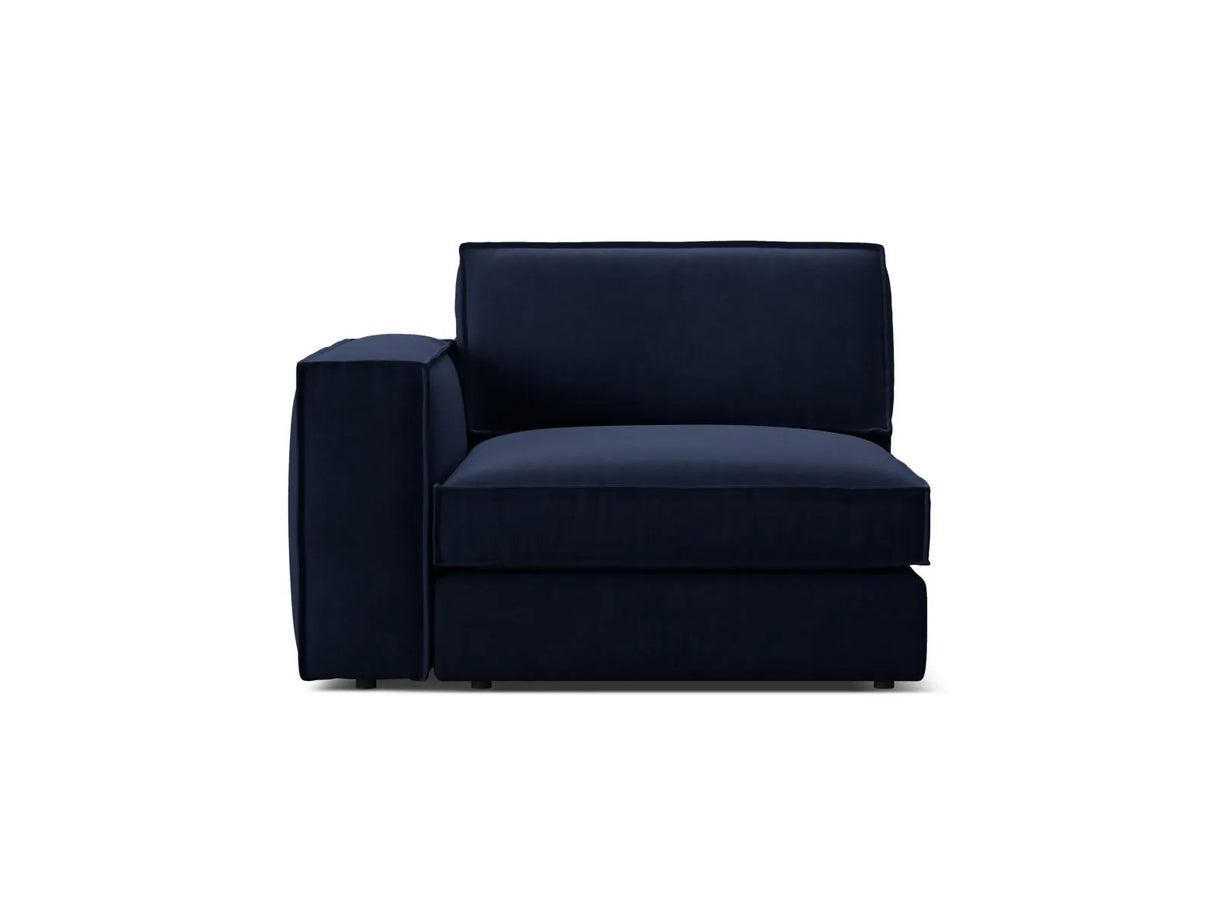 Pola Modulares 1-Sitzer Sofa Sitzelement, Linke Seite, aus Samt in Königsblau (Salvador 5), 103x118 cm von Micadoni – Bild 1