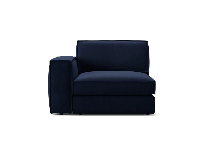 Pola Modulares 1-Sitzer Sofa Sitzelement, Linke Seite, aus Samt in Königsblau (Salvador 5), 103x118 cm von Micadoni – Bild 1