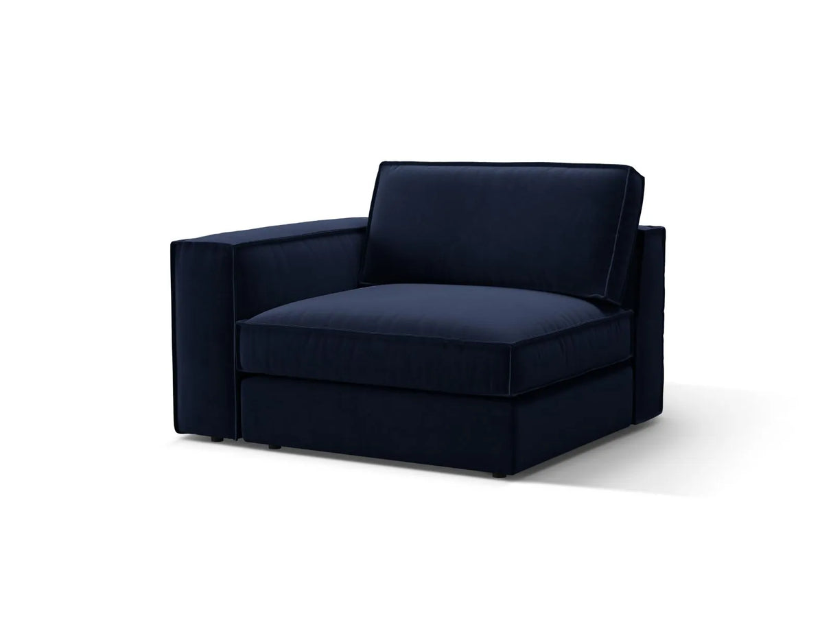 Pola Modulares 1-Sitzer Sofa Sitzelement, Linke Seite, aus Samt in Königsblau (Salvador 5), 103x118 cm von Micadoni – Bild 3