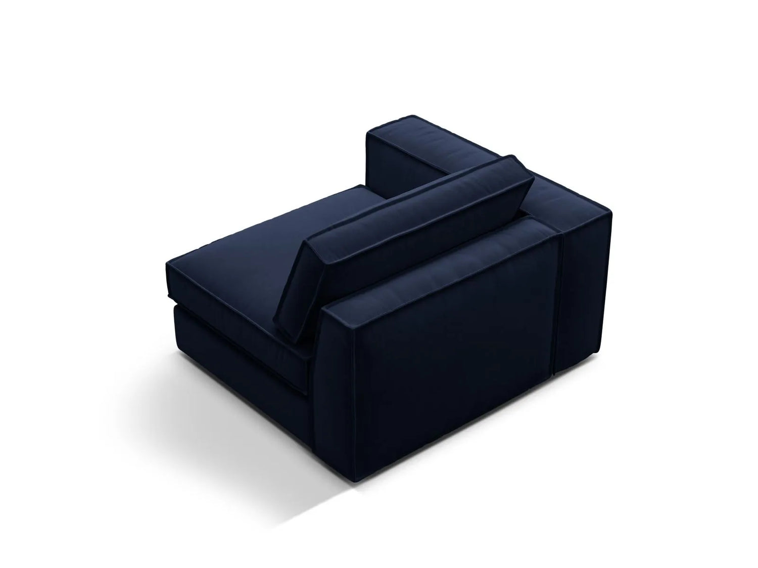 Pola Modulares 1-Sitzer Sofa Sitzelement, Linke Seite, aus Samt in Königsblau (Salvador 5), 103x118 cm von Micadoni – Bild 4