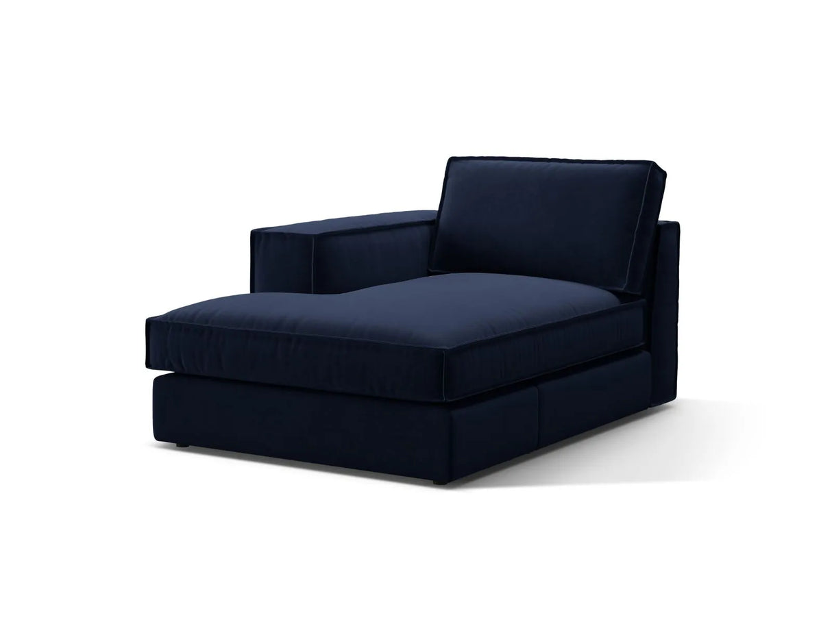 Pola Modulares 1-Sitzer Sofa Sitzelement, Linke Seite, aus Samt in Königsblau (Salvador 5), 103x158 cm von Micadoni – Bild 3