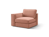 Pola Modulares 1-Sitzer Sofa Sitzelement, Linke Seite, aus Samt in Rosa (Salvador 11), 103x103 cm von Micadoni – Bild 3