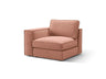 Pola Modulares 1-Sitzer Sofa Sitzelement, Linke Seite, aus Samt in Rosa (Salvador 11), 103x103 cm von Micadoni – Bild 3