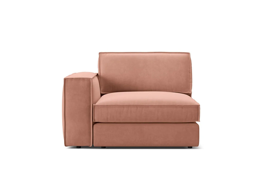 Pola Modulares 1-Sitzer Sofa Sitzelement, Linke Seite, aus Samt in Rosa (Salvador 11), 103x118 cm von Micadoni – Bild 1