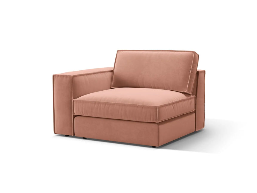 Pola Modulares 1-Sitzer Sofa Sitzelement, Linke Seite, aus Samt in Rosa (Salvador 11), 103x118 cm von Micadoni – Bild 3