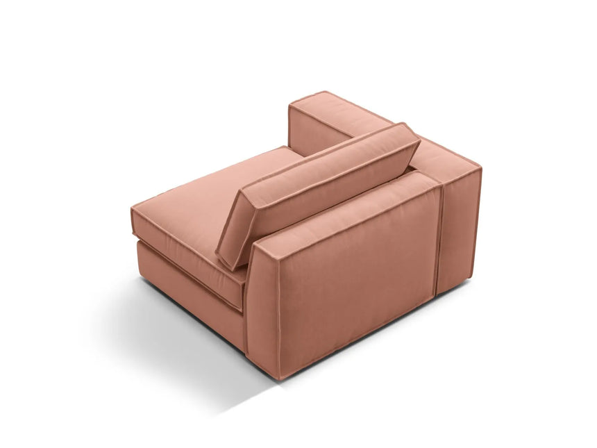Pola Modulares 1-Sitzer Sofa Sitzelement, Linke Seite, aus Samt in Rosa (Salvador 11), 103x118 cm von Micadoni – Bild 4