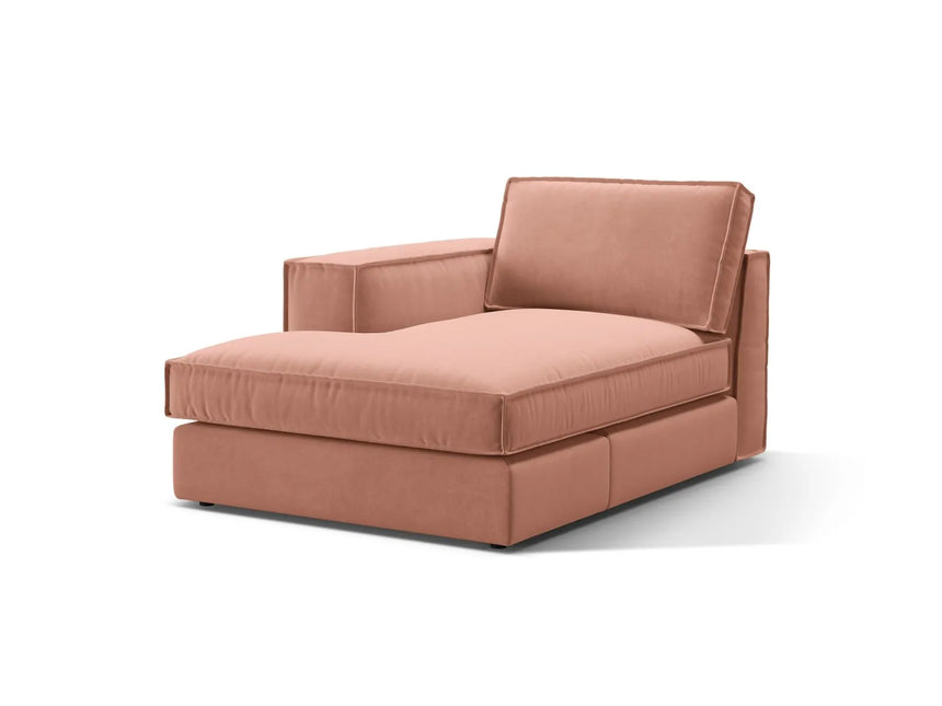 Pola Modulares 1-Sitzer Sofa Sitzelement, Linke Seite, aus Samt in Rosa (Salvador 11), 103x158 cm von Micadoni – Bild 3