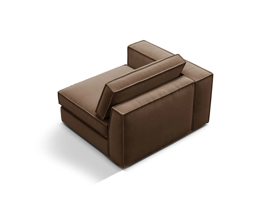 Pola Modulares 1-Sitzer Sofa Sitzelement, Linke Seite, aus Samt in Schokolade (Salvador 4), 103x118 cm von Micadoni – Bild 4