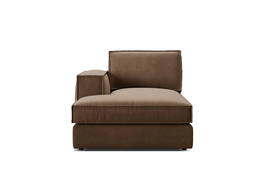 Pola Modulares 1-Sitzer Sofa Sitzelement, Linke Seite, aus Samt in Schokolade (Salvador 4), 103x158 cm von Micadoni – Bild 1