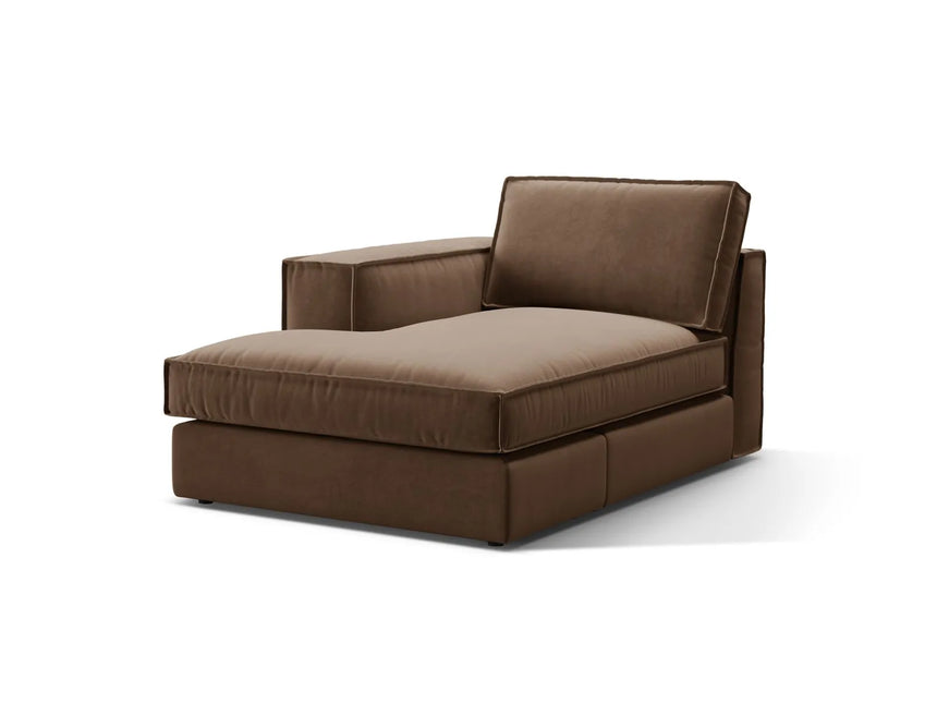 Pola Modulares 1-Sitzer Sofa Sitzelement, Linke Seite, aus Samt in Schokolade (Salvador 4), 103x158 cm von Micadoni – Bild 3