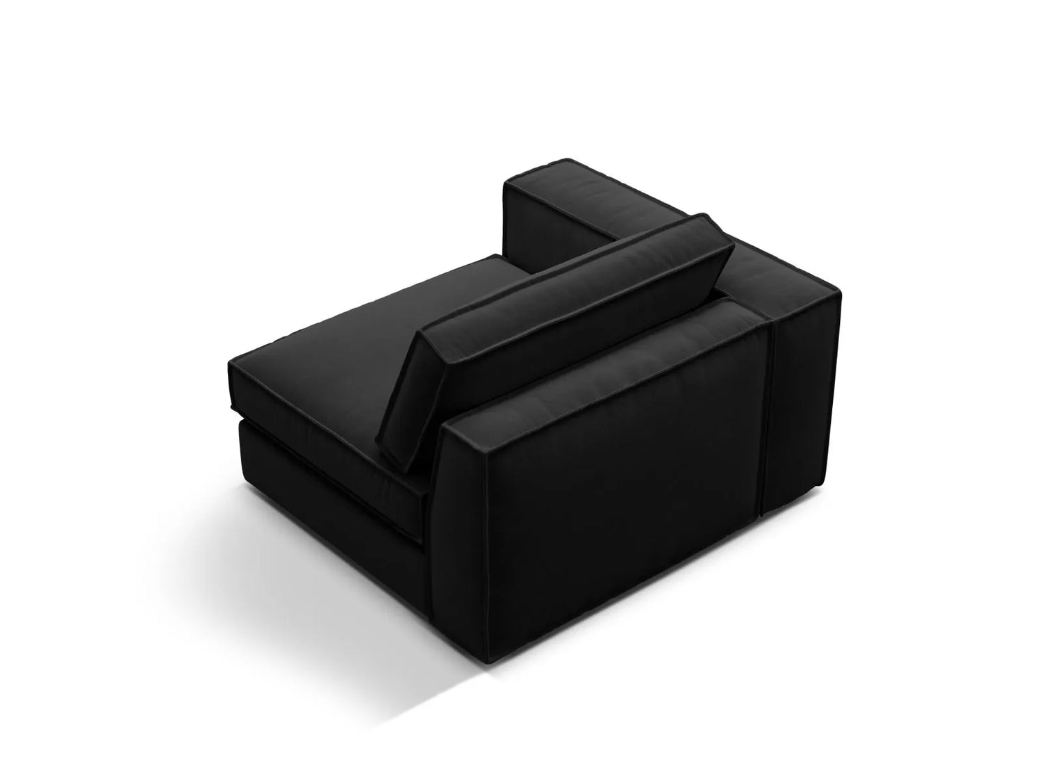 Pola Modulares 1-Sitzer Sofa Sitzelement, Linke Seite, aus Samt in Schwarz (Salvador 19), 103x118 cm von Micadoni – Bild 4