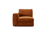 Pola Modulares 1-Sitzer Sofa Sitzelement, Linke Seite, aus Samt in Terrakotta (Salvador 14), 103x103 cm von Micadoni – Bild 1
