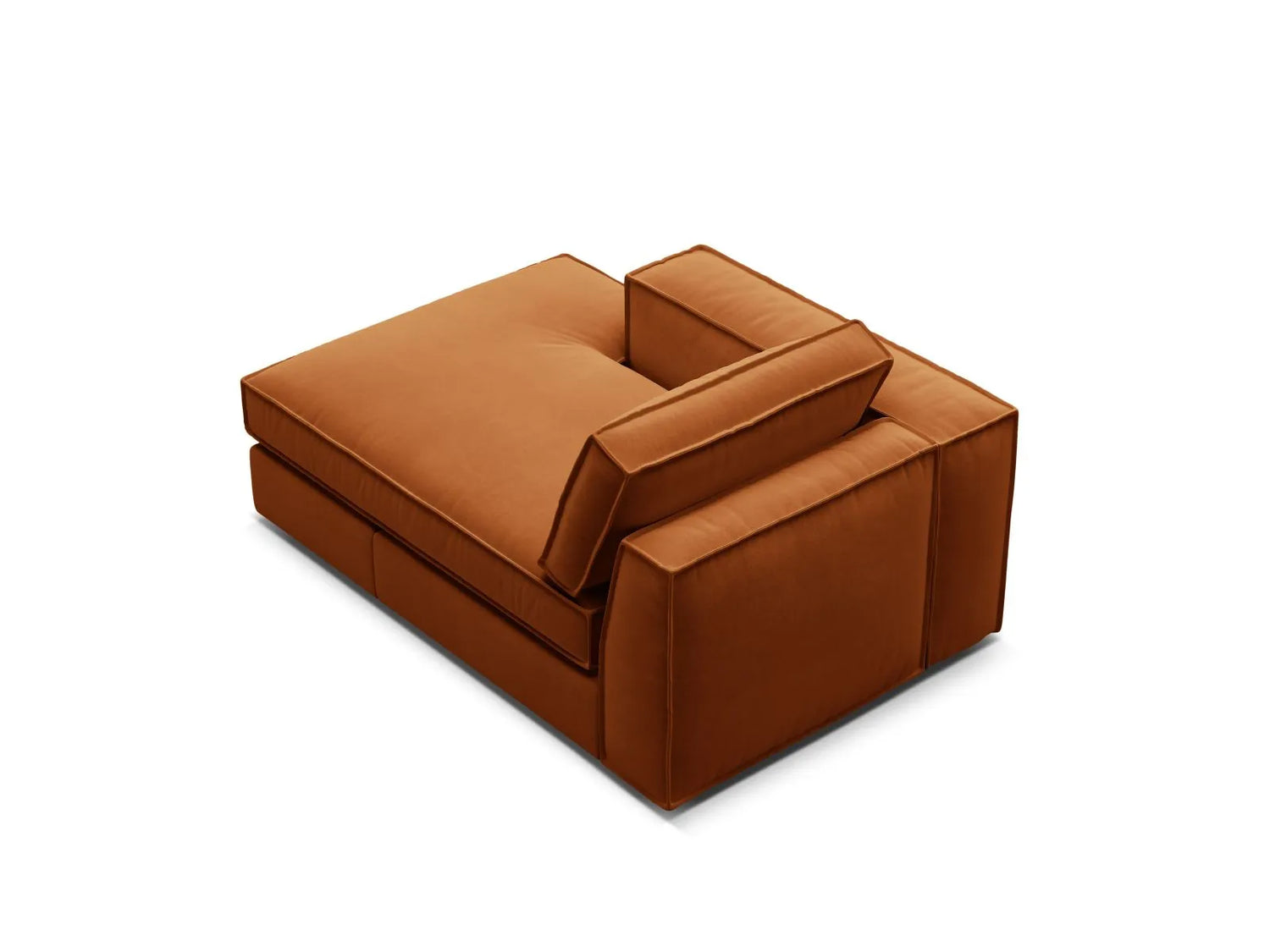 Pola Modulares 1-Sitzer Sofa Sitzelement, Linke Seite, aus Samt in Terrakotta (Salvador 14), 103x158 cm von Micadoni – Bild 4