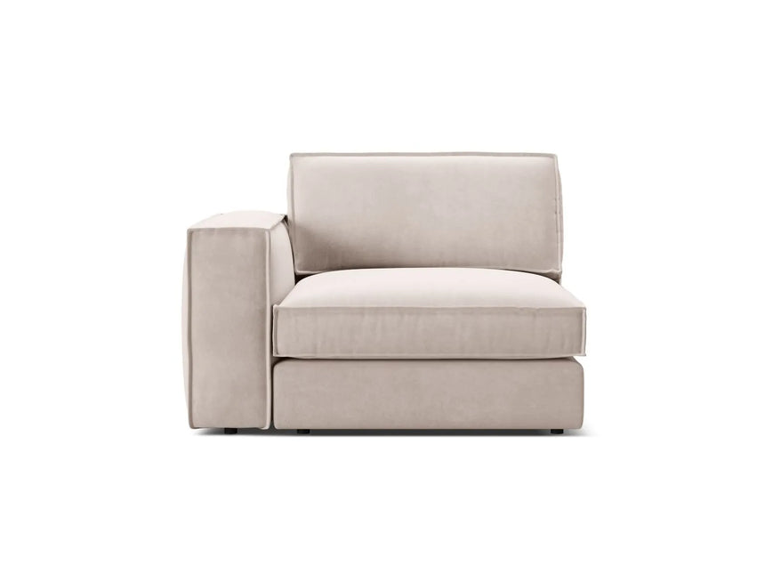 Pola Modulares 1-Sitzer Sofa Sitzelement, Linke Seite, aus Samt oder Strukturstoff, 103x118 cm von Micadoni – Bild 1