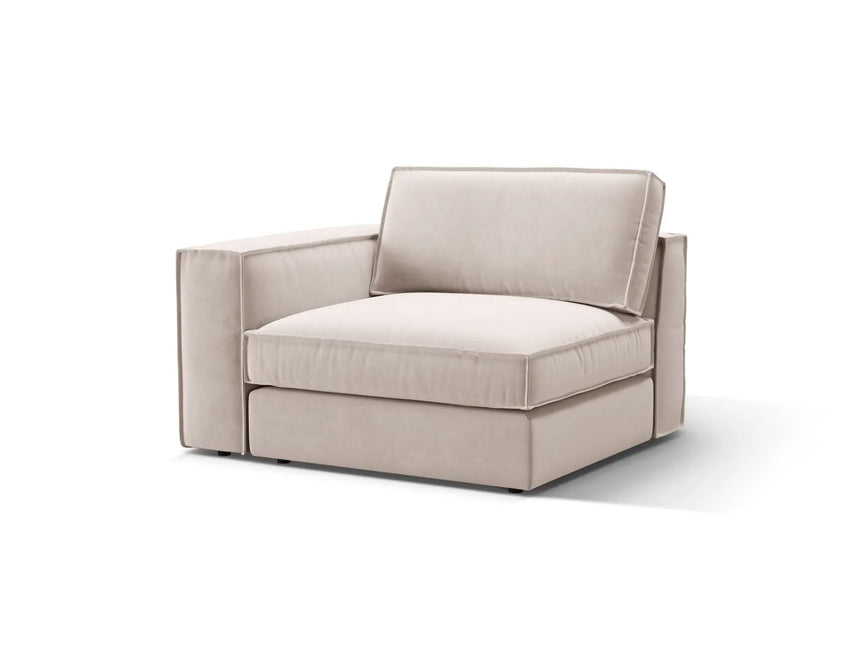Pola Modulares 1-Sitzer Sofa Sitzelement, Linke Seite, aus Samt oder Strukturstoff, 103x118 cm von Micadoni – Bild 3
