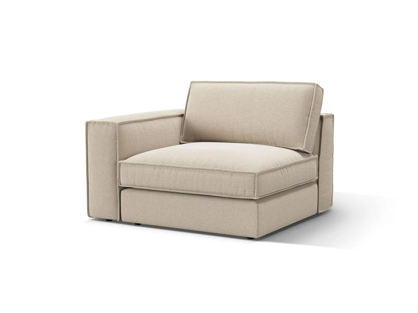 Pola Modulares 1-Sitzer Sofa Sitzelement, Linke Seite, aus Strukturierter Stoff in Beige (BABEL TOFFEE), 103x118 cm von Micadoni – Bild 3