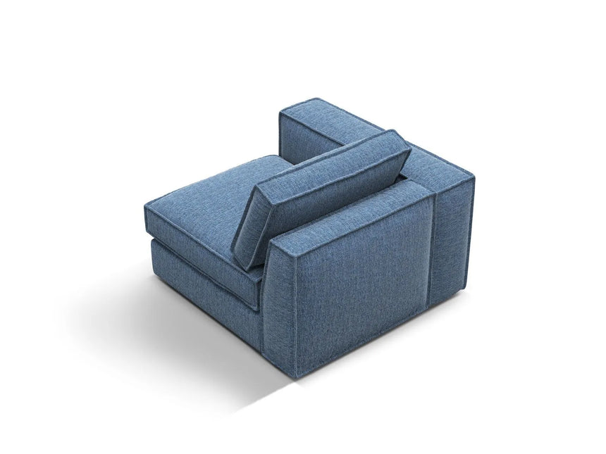 Pola Modulares 1-Sitzer Sofa Sitzelement, Linke Seite, aus Strukturierter Stoff in Dunkelblau (BABEL BLUE), 103x103 cm von Micadoni – Bild 4