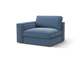Pola Modulares 1-Sitzer Sofa Sitzelement, Linke Seite, aus Strukturierter Stoff in Dunkelblau (BABEL BLUE), 103x118 cm von Micadoni – Bild 3