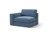 Pola Modulares 1-Sitzer Sofa Sitzelement, Linke Seite, aus Strukturierter Stoff in Dunkelblau (BABEL BLUE), 103x118 cm von Micadoni – Bild 3