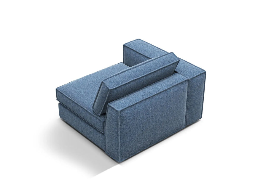 Pola Modulares 1-Sitzer Sofa Sitzelement, Linke Seite, aus Strukturierter Stoff in Dunkelblau (BABEL BLUE), 103x118 cm von Micadoni – Bild 4