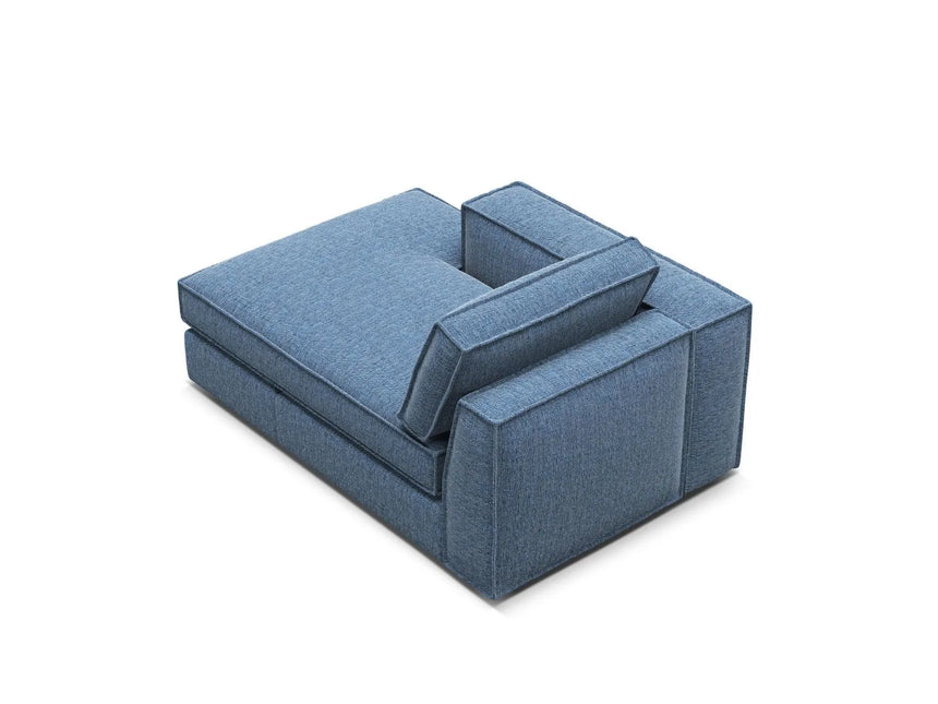 Pola Modulares 1-Sitzer Sofa Sitzelement, Linke Seite, aus Strukturierter Stoff in Dunkelblau (BABEL BLUE), 103x158 cm von Micadoni – Bild 4
