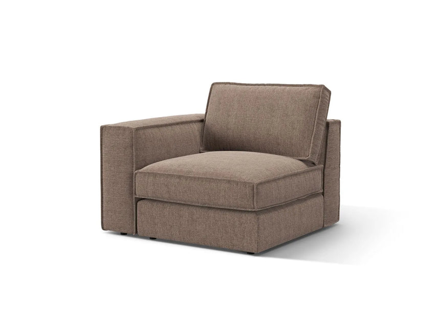 Pola Modulares 1-Sitzer Sofa Sitzelement, Linke Seite, aus Strukturierter Stoff in Hellbraun (BABEL TAUPE), 103x103 cm von Micadoni – Bild 3