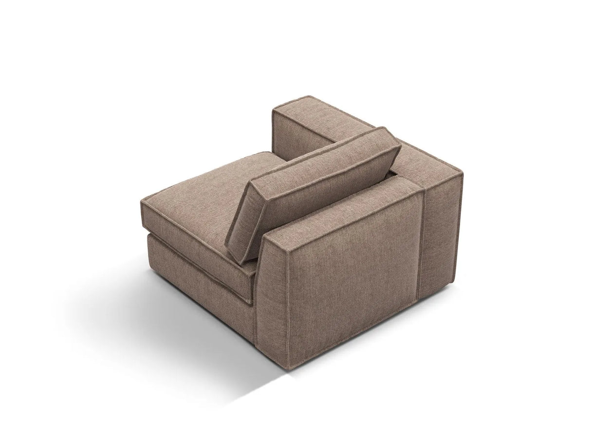 Pola Modulares 1-Sitzer Sofa Sitzelement, Linke Seite, aus Strukturierter Stoff in Hellbraun (BABEL TAUPE), 103x103 cm von Micadoni – Bild 4