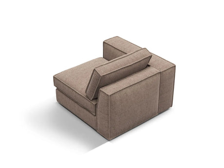 Pola Modulares 1-Sitzer Sofa Sitzelement, Linke Seite, aus Strukturierter Stoff in Hellbraun (BABEL TAUPE), 103x103 cm von Micadoni – Bild 4