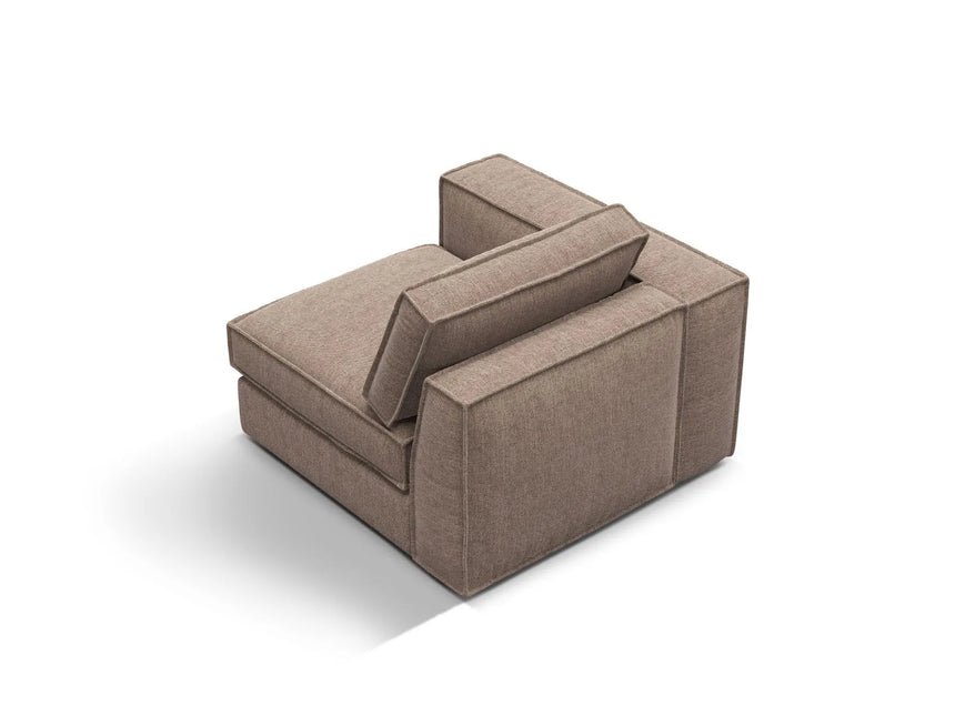 Pola Modulares 1-Sitzer Sofa Sitzelement, Linke Seite, aus Strukturierter Stoff in Hellbraun (BABEL TAUPE), 103x103 cm von Micadoni – Bild 4