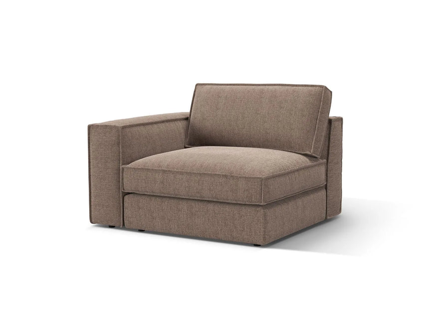 Pola Modulares 1-Sitzer Sofa Sitzelement, Linke Seite, aus Strukturierter Stoff in Hellbraun (BABEL TAUPE), 103x118 cm von Micadoni – Bild 3
