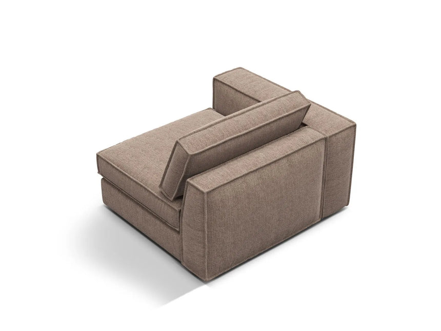 Pola Modulares 1-Sitzer Sofa Sitzelement, Linke Seite, aus Strukturierter Stoff in Hellbraun (BABEL TAUPE), 103x118 cm von Micadoni – Bild 4
