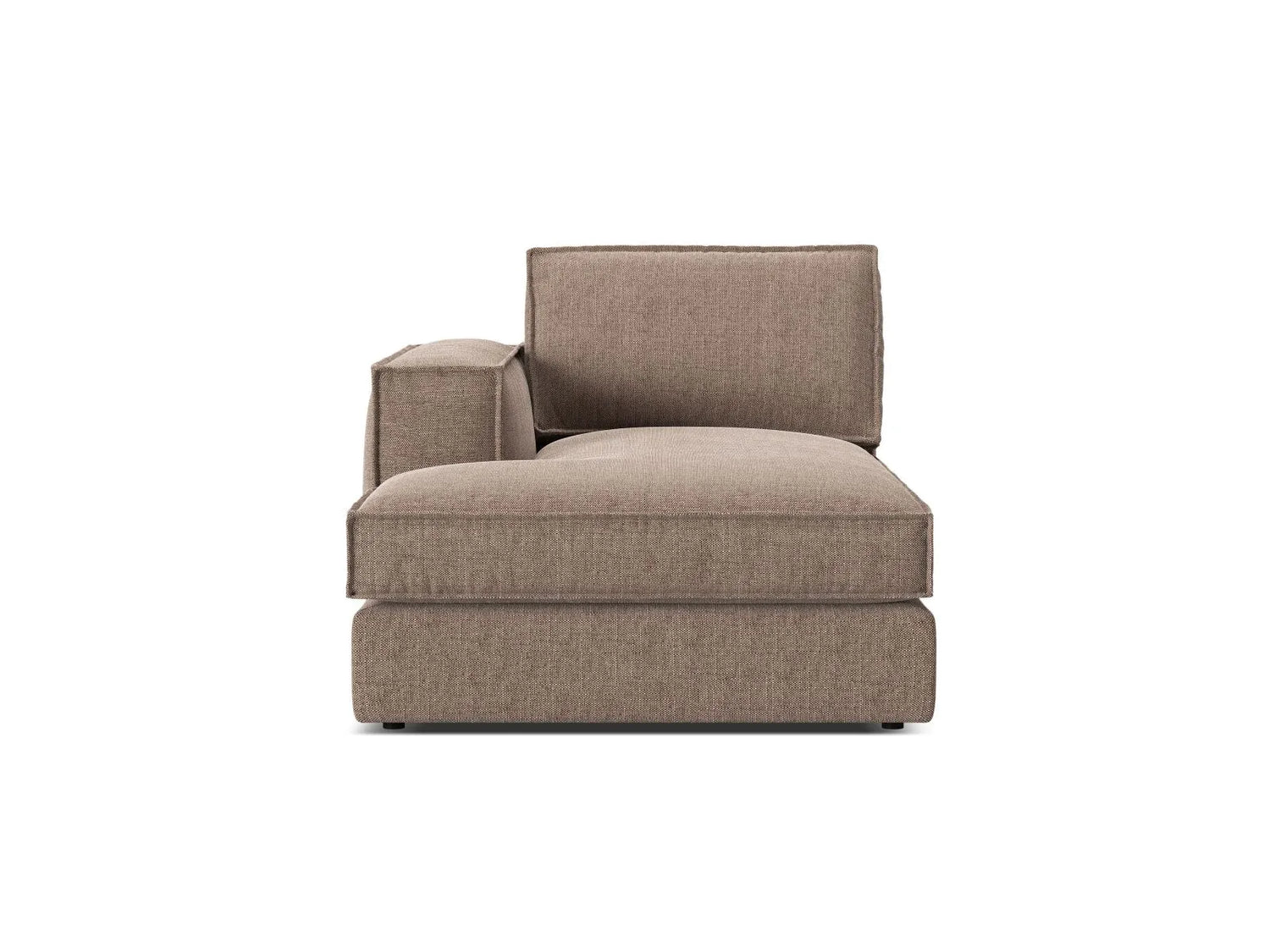 Pola Modulares 1-Sitzer Sofa Sitzelement, Linke Seite, aus Strukturierter Stoff in Hellbraun (BABEL TAUPE), 103x158 cm von Micadoni – Bild 1
