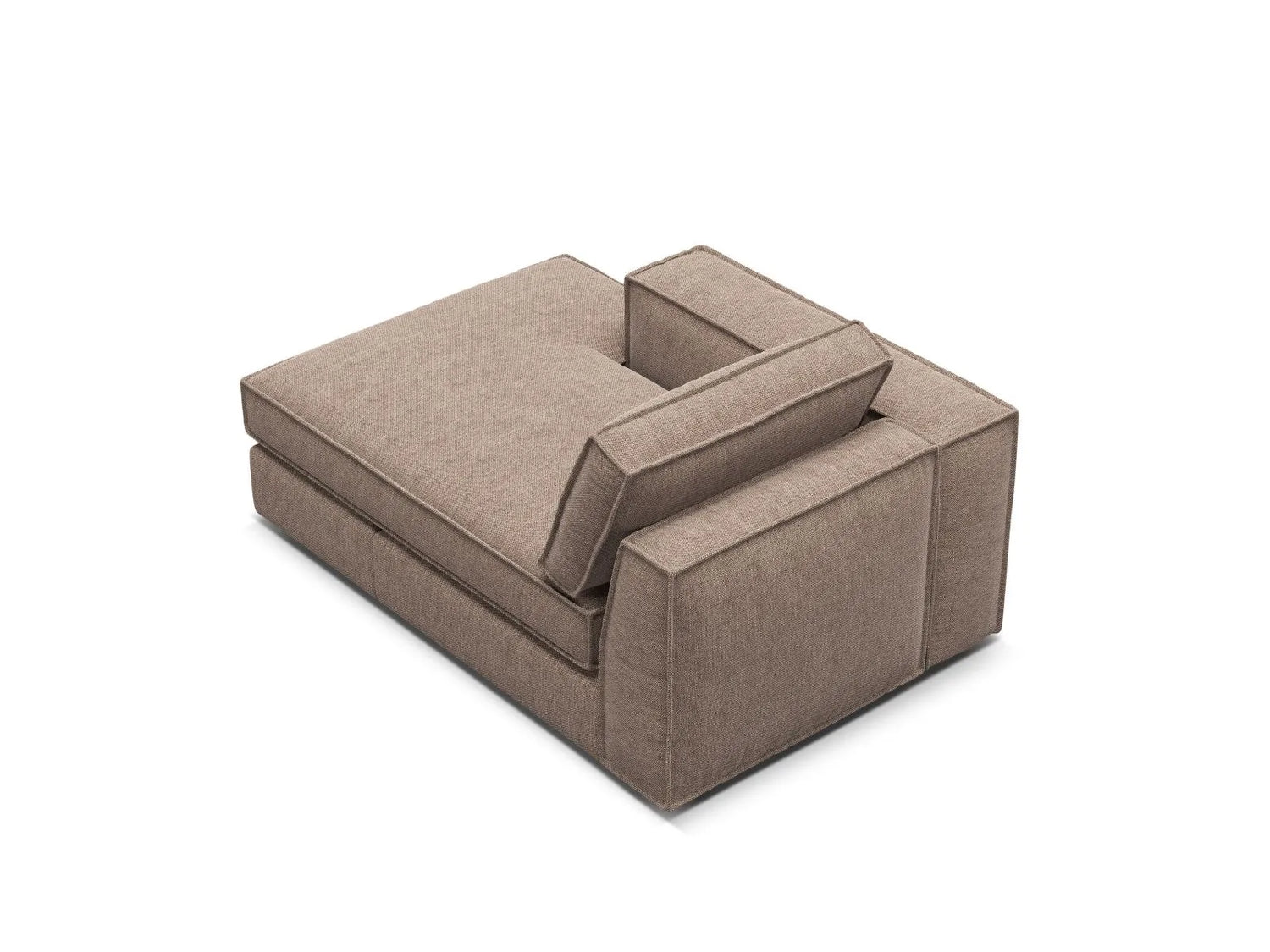 Pola Modulares 1-Sitzer Sofa Sitzelement, Linke Seite, aus Strukturierter Stoff in Hellbraun (BABEL TAUPE), 103x158 cm von Micadoni – Bild 4