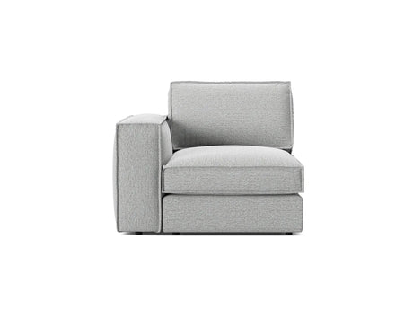 Pola Modulares 1-Sitzer Sofa Sitzelement, Linke Seite, aus Strukturierter Stoff in Hellgrau (BABEL LIGHT GREY), 103x103 cm von Micadoni – Bild 1