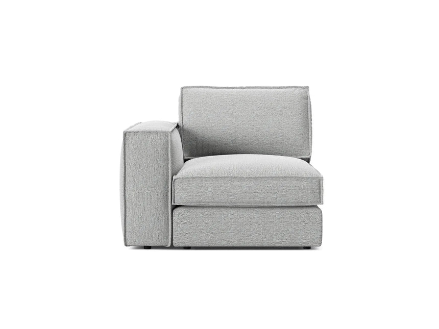 Pola Modulares 1-Sitzer Sofa Sitzelement, Linke Seite, aus Strukturierter Stoff in Hellgrau (BABEL LIGHT GREY), 103x103 cm von Micadoni – Bild 1