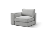 Pola Modulares 1-Sitzer Sofa Sitzelement, Linke Seite, aus Strukturierter Stoff in Hellgrau (BABEL LIGHT GREY), 103x103 cm von Micadoni – Bild 3