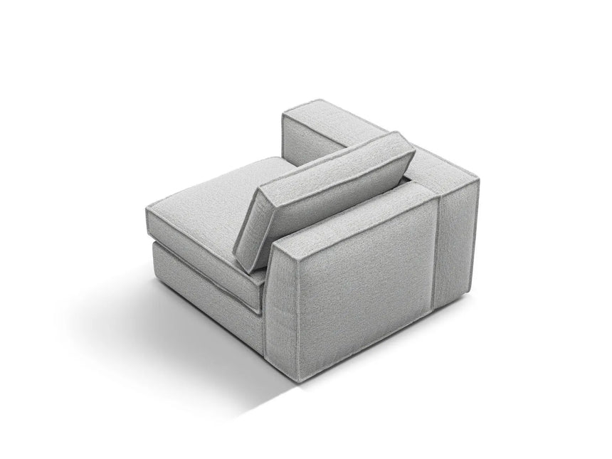 Pola Modulares 1-Sitzer Sofa Sitzelement, Linke Seite, aus Strukturierter Stoff in Hellgrau (BABEL LIGHT GREY), 103x103 cm von Micadoni – Bild 4