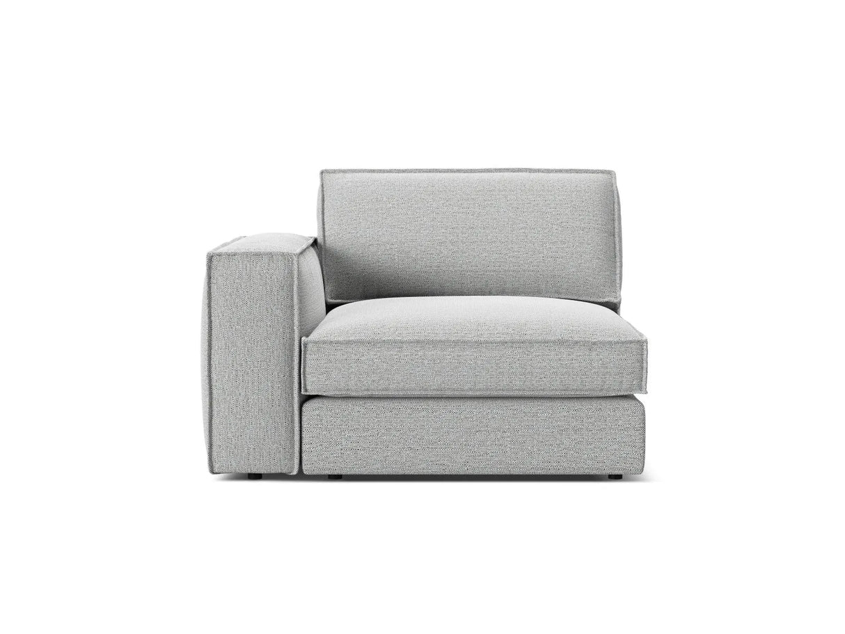 Pola Modulares 1-Sitzer Sofa Sitzelement, Linke Seite, aus Strukturierter Stoff in Hellgrau (BABEL LIGHT GREY), 103x118 cm von Micadoni – Bild 1