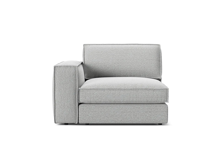 Pola Modulares 1-Sitzer Sofa Sitzelement, Linke Seite, aus Strukturierter Stoff in Hellgrau (BABEL LIGHT GREY), 103x118 cm von Micadoni – Bild 1