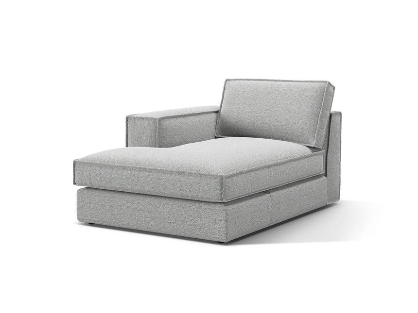 Pola Modulares 1-Sitzer Sofa Sitzelement, Linke Seite, aus Strukturierter Stoff in Hellgrau (BABEL LIGHT GREY), 103x158 cm von Micadoni – Bild 3