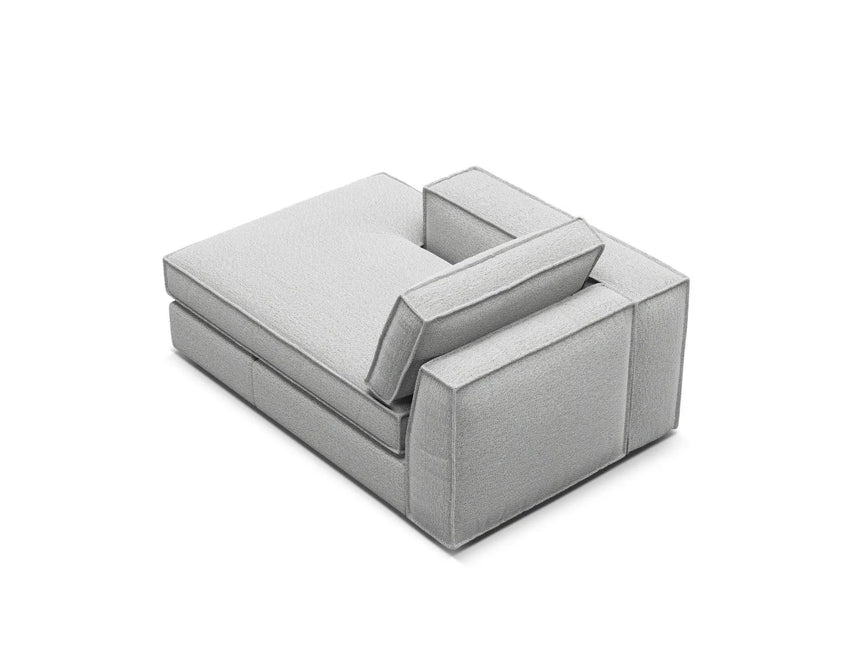 Pola Modulares 1-Sitzer Sofa Sitzelement, Linke Seite, aus Strukturierter Stoff in Hellgrau (BABEL LIGHT GREY), 103x158 cm von Micadoni – Bild 4