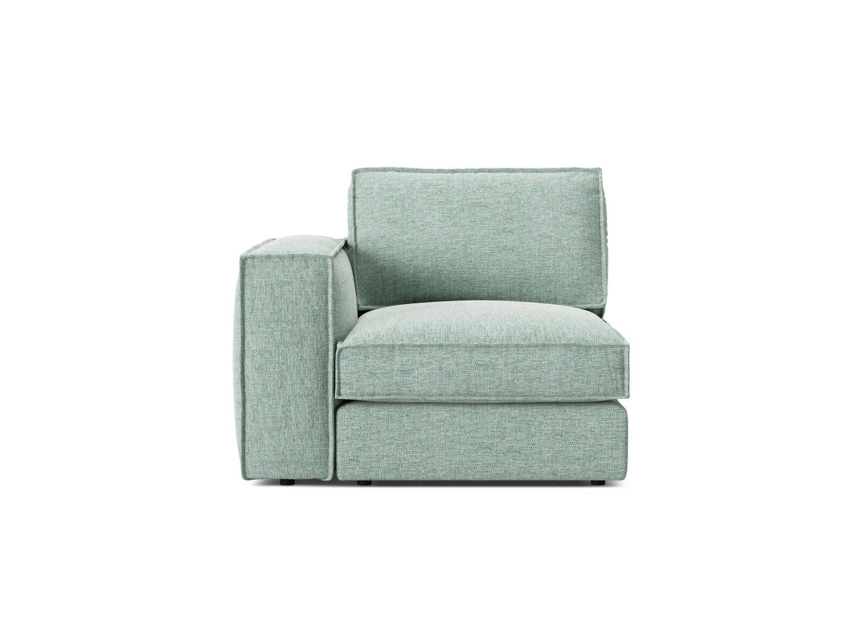 Pola Modulares 1-Sitzer Sofa Sitzelement, Linke Seite, aus Strukturierter Stoff in Minze (BABEL SAFIRA), 103x103 cm von Micadoni – Bild 1