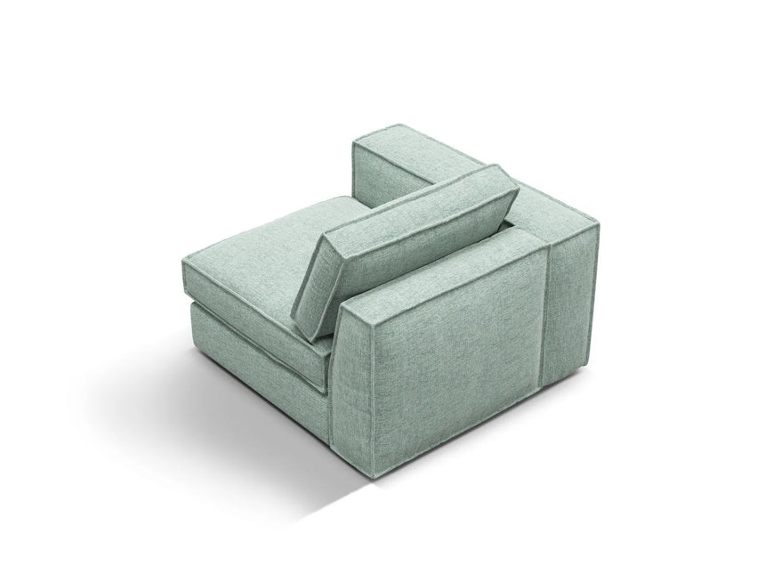 Pola Modulares 1-Sitzer Sofa Sitzelement, Linke Seite, aus Strukturierter Stoff in Minze (BABEL SAFIRA), 103x103 cm von Micadoni – Bild 4