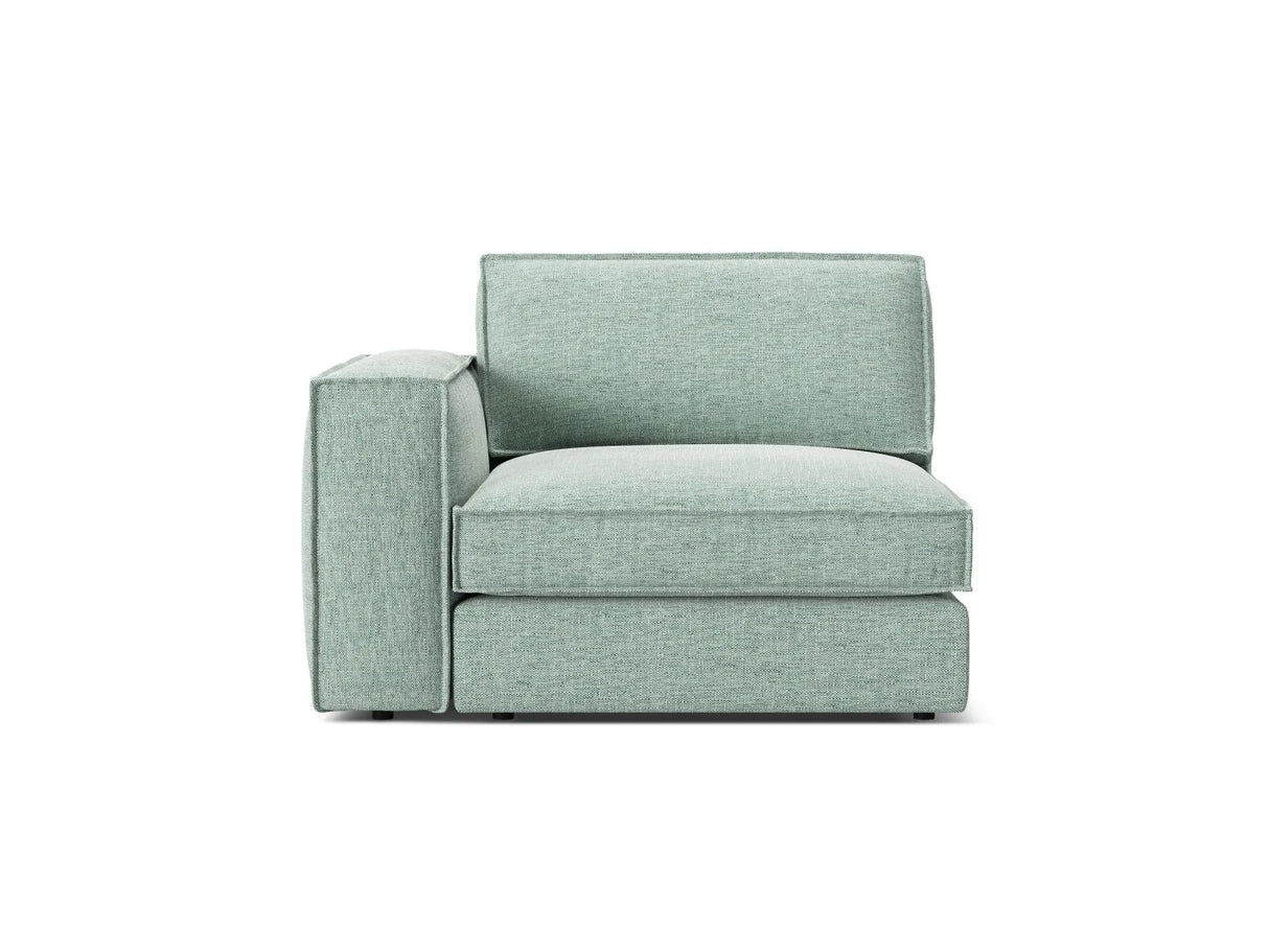 Pola Modulares 1-Sitzer Sofa Sitzelement, Linke Seite, aus Strukturierter Stoff in Minze (BABEL SAFIRA), 103x118 cm von Micadoni – Bild 1
